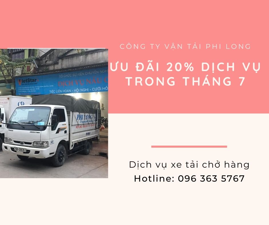Dịch vụ taxi tải Phi Long tại xã Thư Phú